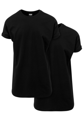 Set de 2 Tricou Pre-. Lung negru Urban Classics