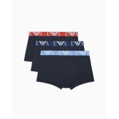 Set de 3 Boxeri EMPORIO ARMANI Logo bleumarin negru