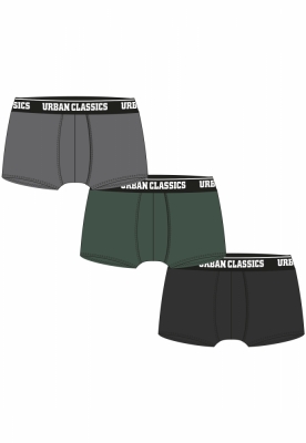 Set de 3 Boxeri grey+darkgreen+black Urban Classics gri verde negru