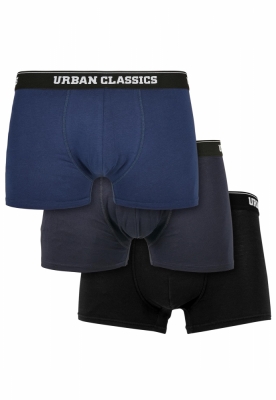 Set de 3 Boxeri Organic darkblue+navy+black Urban Classics bleumarin negru