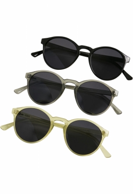 Set de 3 Ochelari de soare Cypress negru gri Urban Classics deschis galben