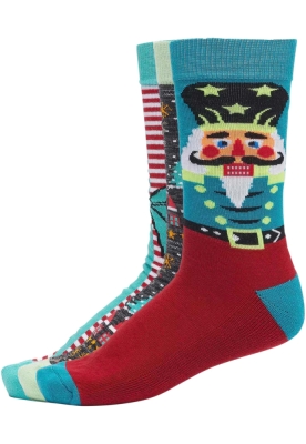 Set de 3 Sosete Craciun Nutcracker multicolor Urban Classics