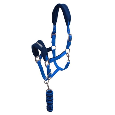 Set John Whitaker Whitaker Club Headcollar and Lead Rope albastru roial