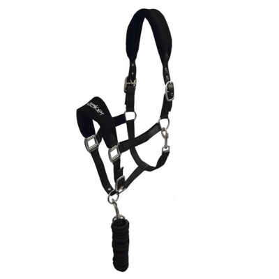 Set John Whitaker Whitaker Club Headcollar and Lead Rope negru