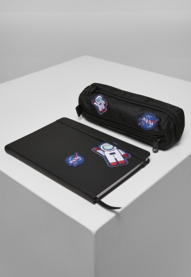 Set NASA Notebook & Pencilcase negru Mister Tee