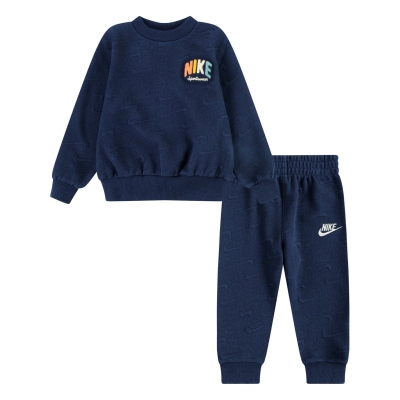 Set Nike Jacquard Crew pentru Bebelusi albastru bleumarin