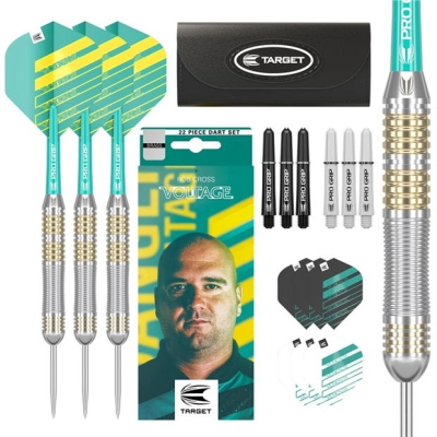 Set Sageti darts Rob Cross 00 verde galben argintiu