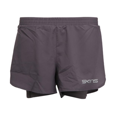 Pantaloni scurti Skins Sr3 Superpose Performance pentru femei gri carbune