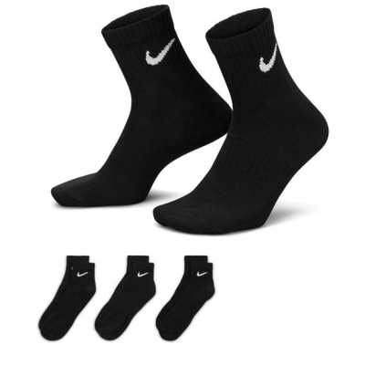 Sosete Nike Lightweight antrenament glezna (3 Pairs) negru alb