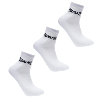 Sosete Set de 3 Everlast Quarter pentru Femei alb