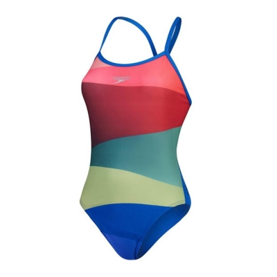 Speedo Plmt Digi 1Pc femei rosu verde