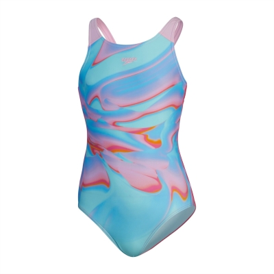 Speedo Printed Pulseback pentru fete fandango roz