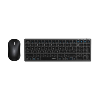 Styletech Silent Multi-Mode Bluetooth Wireless Mouse and Keyboard Bundle for PC & Mac - negru