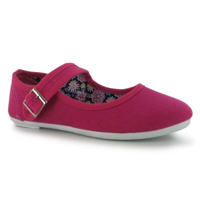 Pantofi din panza cu bareta pentru fetite Miss Fiori Canvas fucsia