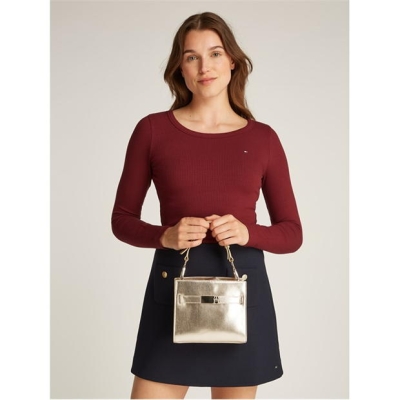 Tommy Hilfiger TH HERITAGE MINI SATCHEL auriu