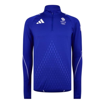 adidas Team GB antrenament Top pentru adulti semi lucid albastru