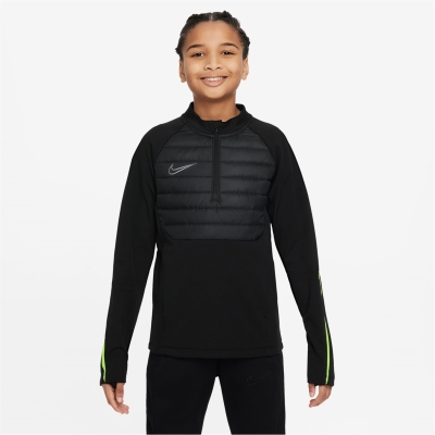 Top antrenament fotbal Nike Therma-FIT Academy Big pentru Copii negru galben