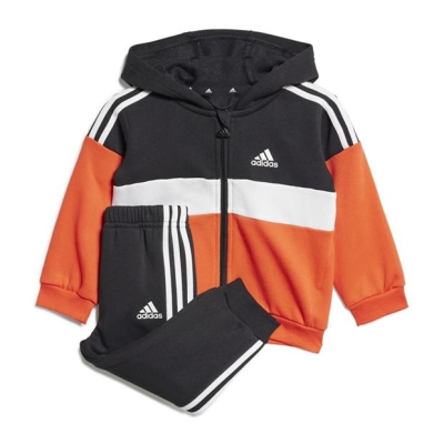 Trening fleece adidas Tiberio 3-Stripes Colorblock pentru Bebelusi negru rosu