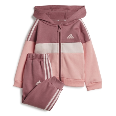 Trening fleece adidas Tiberio 3-Stripes Colorblock pentru Bebelusi preloved rosu inchis