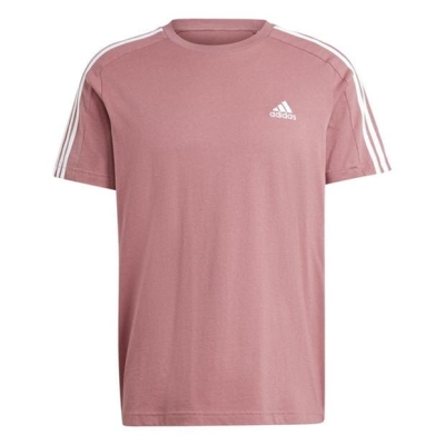 Tricou adidas ESSENTIALS SINGLE JERSEY 3-STRIPES prlvd rosu inchis