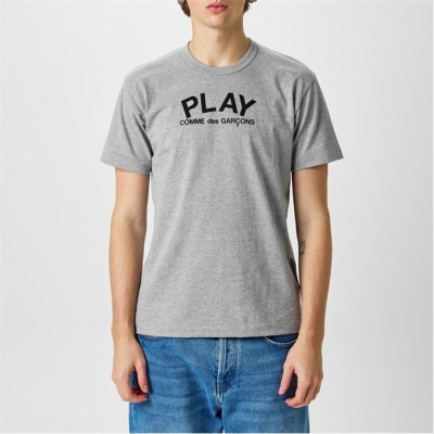 Tricou COMME DES GARCONS PLAY Logo cu guler rotund gri