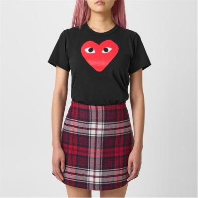 Tricou COMME DES GARCONS PLAY Peeping Heart negru rosu