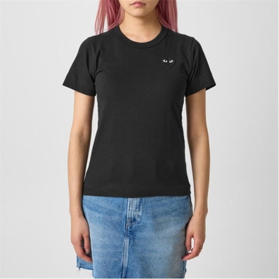 Tricou COMME DES GARCONS PLAY Small Peeping Heart negru