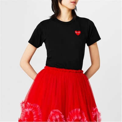 Tricou COMME DES GARCONS PLAY Small Peeping Heart negru rosu