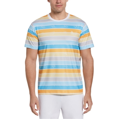 Tricou cu dungi Original Penguin pentru barbati bright alb