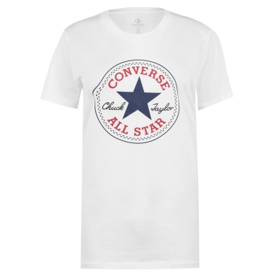 Tricou cu imprimeu Converse Chest alb