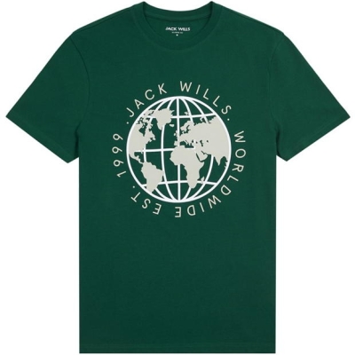 Tricou cu imprimeu Jack Wills pentru barbati rain verde