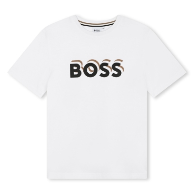 Tricou cu logo Boss Boss Bld copii alb 10p