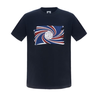 Tricou cu logo Pretty verde Swirl pentru barbati bleumarin