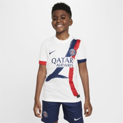 Tricou Deplasare Nike Paris Saint-Germain 2024 2025 Juniors alb