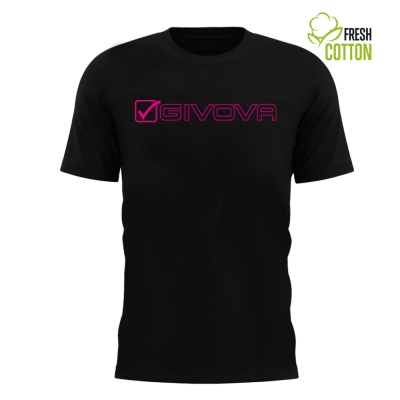 Tricou Echipament casual sport COTONE MONDO Givova negru roz fucsia