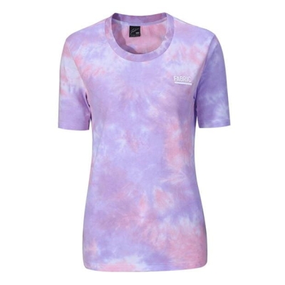 Tricou Fabric Tie Dye maneca scurta pentru Femei mov roz