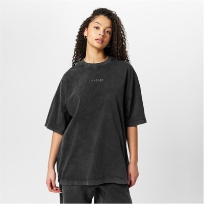 Tricou Firetrap Wash Boxy gri carbune