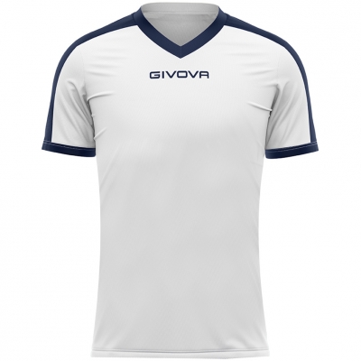 Tricou Givova Revolution Interlock alb-bleumarin MAC04 0304