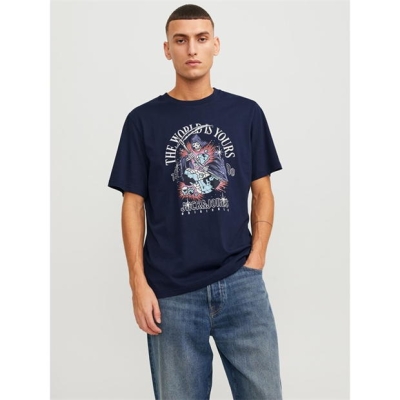 Tricou Jack and Jones Heavens maneca scurta albastru capitan