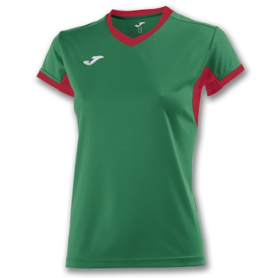 Tricouri sport Joma T- Champion Iv verde-rosu cu maneca scurta pentru Femei
