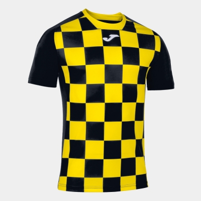 Steag Tricou Joma II negru-galben cu maneca scurta