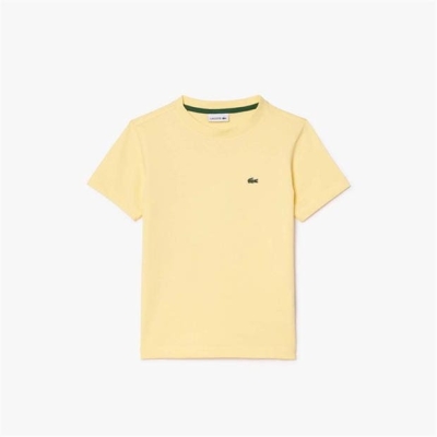 Tricou Lacoste Plain bumbac Jersey galben