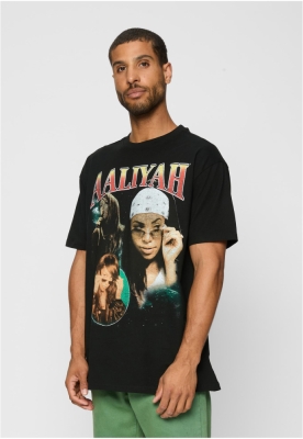 Tricou larg Aaliyah Retro negru Mister Tee