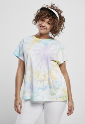 Tricou lejer cu imprimeu Tie Dye pentru Femei pastel Urban Classics