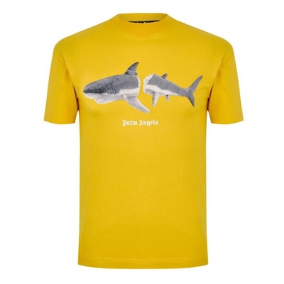 Tricou PALM ANGELS Shark galben