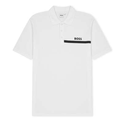 Tricou polo cu logo Boss Boss SS pentru copii alb 10p