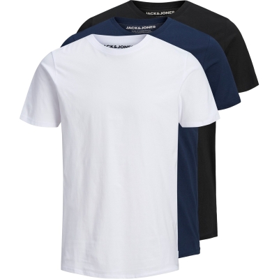 Tricou Set de 3 Jack and Jones Basic pentru Barbati negru bleumarin alb