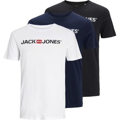 Tricou Set de 3 Jack and Jones Corp Logo pentru Barbati alb