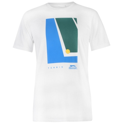 Tricou Slazenger tenis imprimeu Graphic pentru Barbati alb