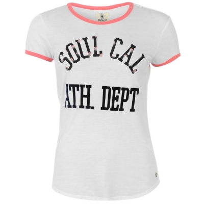 Tricou SoulCal contrast Binding pentru femei alb